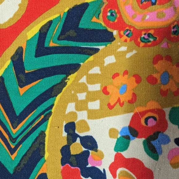 Lands' End Girls Multi Color All Over Paisley Print Ruffle Sleeve Dress size 4t - Picture 4 of 6